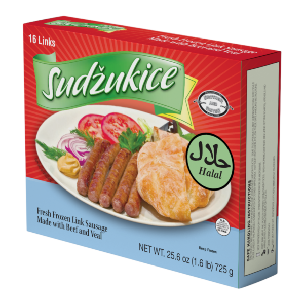Beef/ VealLink Sausage (Sudzukice) Halal 1.6 lb (Box)